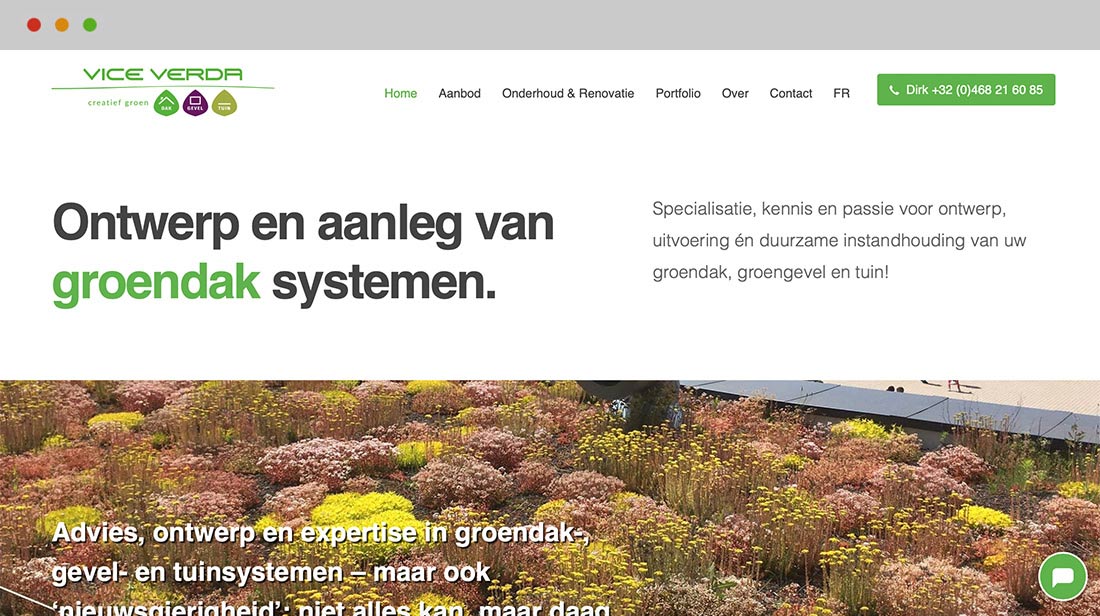 webdesign voor Vice Verda groendak specialist te Aalter