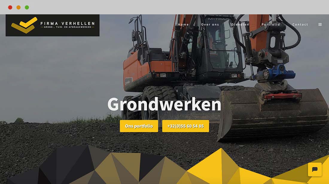 webdesign voor Firma Verhellen grondwerken te Ronse