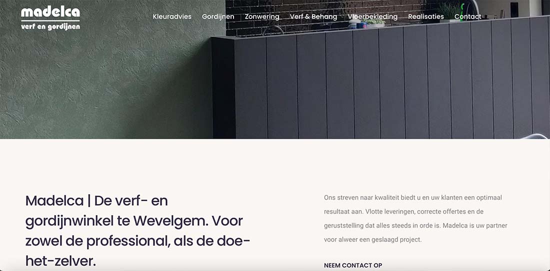 webdesign voor verfwinkel Madelca te Wevelgem