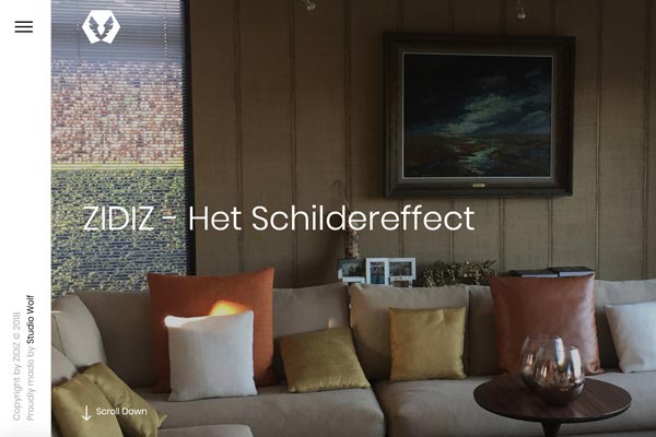 webdesign voor schilder Zidiz te Halle / Brussel